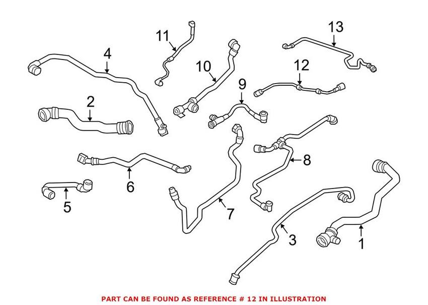 BMW Engine Coolant Reservoir Hose - Inner 17128602599